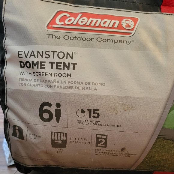 Coleman Evanston Dome Tent w/ Screen Room - Picture 1 of 2